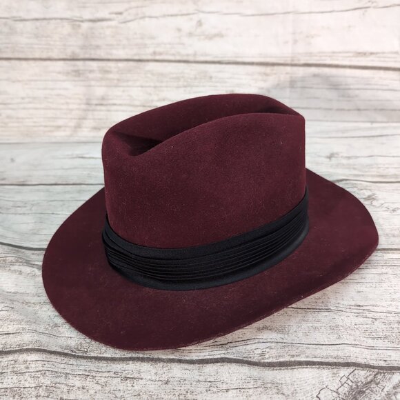 Smithbilt 3X Quality Burgundy Wool Felt Western Hat – Men’s 6 3/4 - Picture 4 of 9